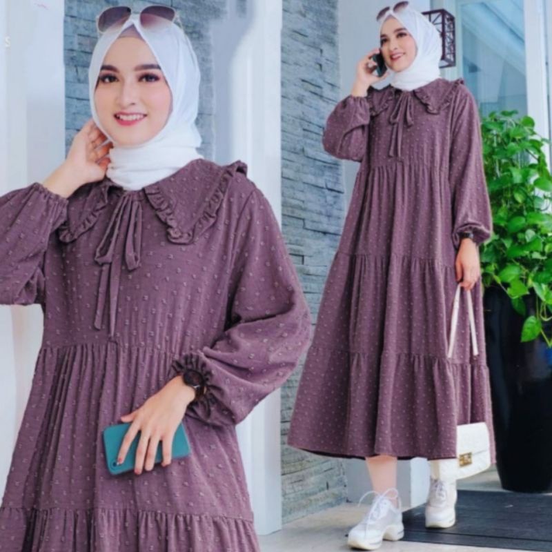 ZULFA MIDI DRESS  CRINCLE URAGIRI