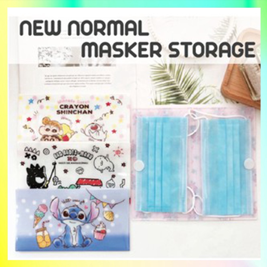 NEW NORMAL Portable Pouch Penyimpanan Masker Higenis Pas Makan Lepas Masker waktu Kerja Sekolah