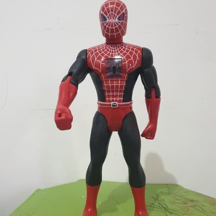 mainan robot spiderman besar lampu dan suara