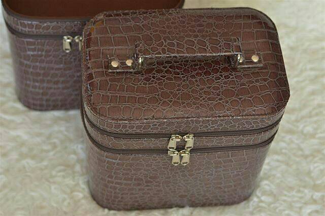 TAS KOSMETIK JUMBO BROWN CROCO