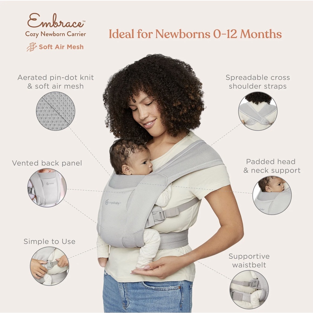 Ergobaby Embrace Soft Air Mesh Newborn Baby Carrier