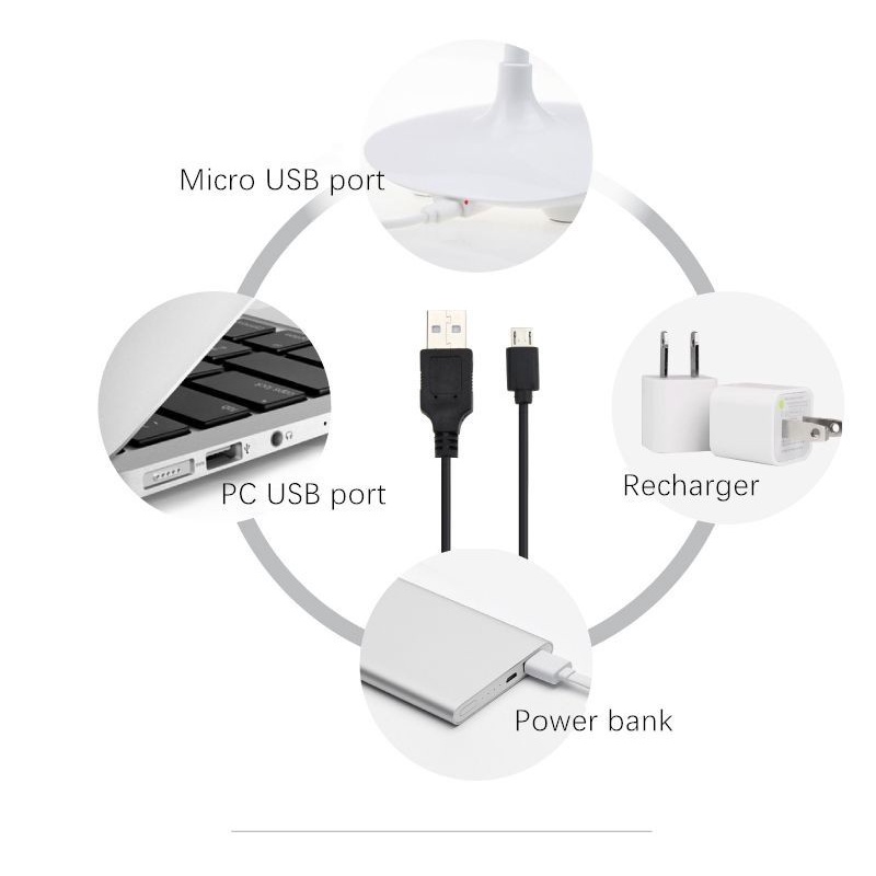 HT01- Lampu Membaca LED USB Portable 3 Mode 3watt