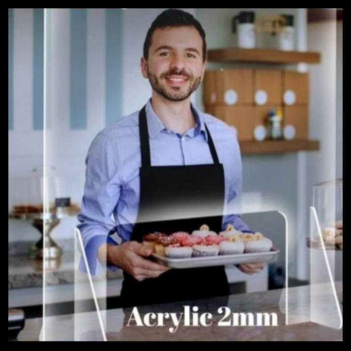 Sekat Meja Acrylik / Pembatas Batas / Sekat Anti Corona Uk 60X40Cm