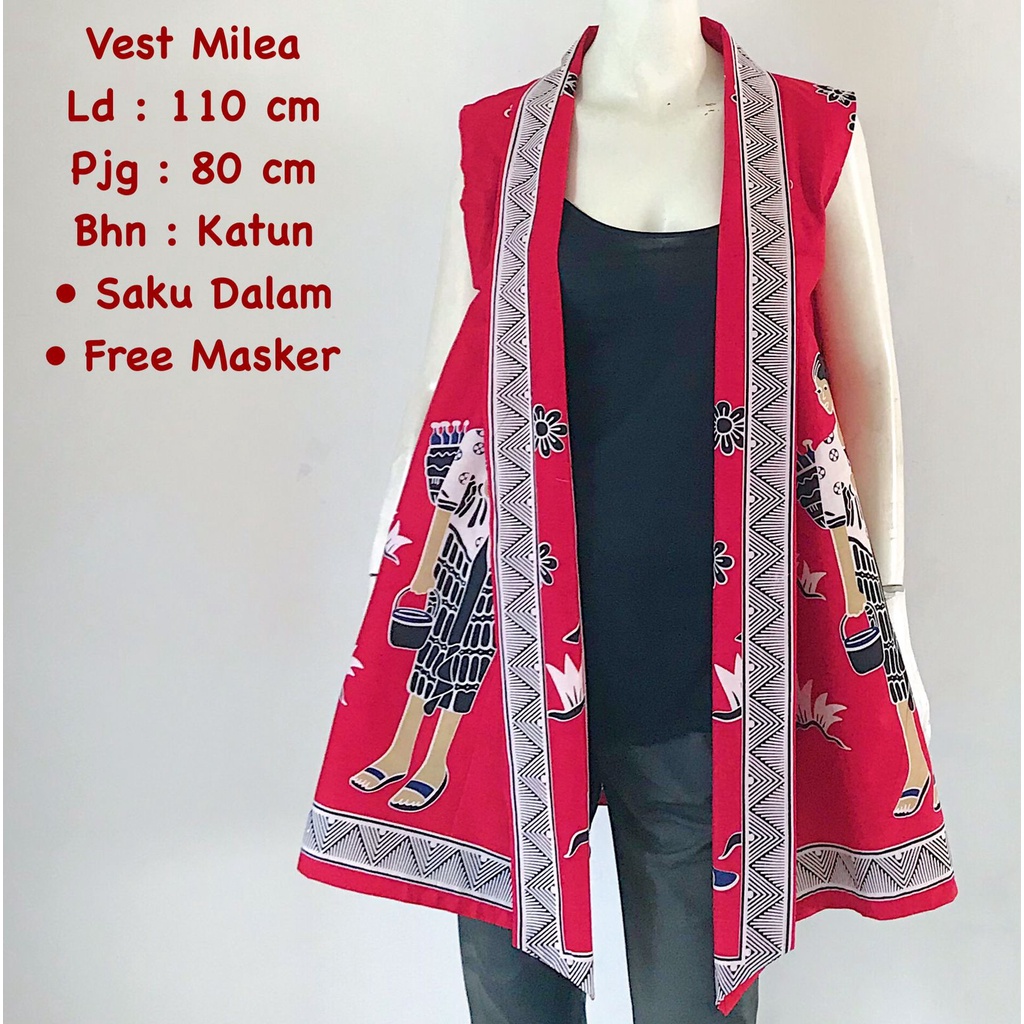 Vest Milea karakter jamu  batik solo vest tremdy outer