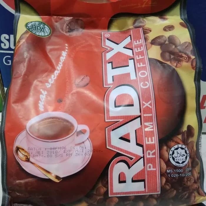 

Grosir RADIX PREMIX COFFE KOPI PRACAMPURA MAI SECAWAN 32 SACHET HPA MALAYSIA Keren