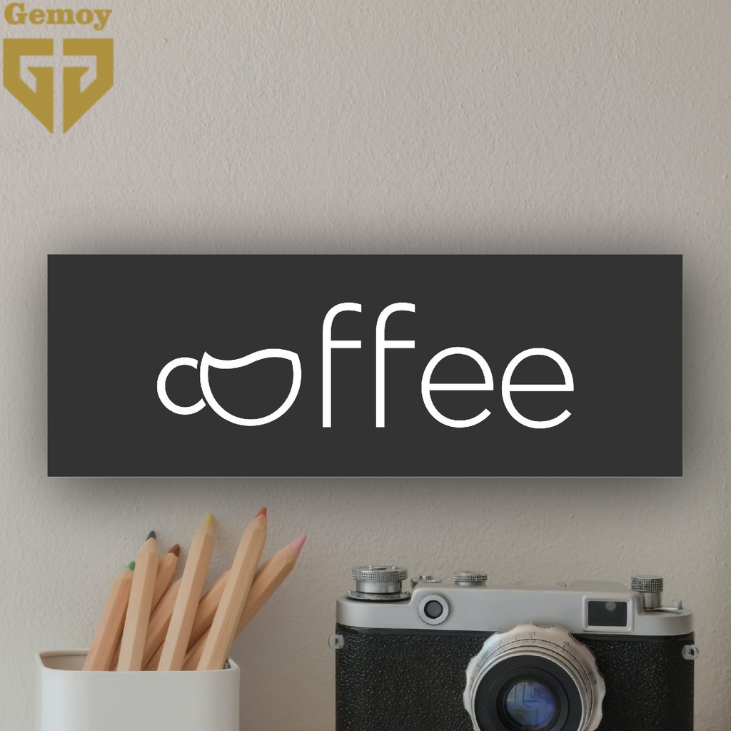 Hiasan Dinding Minimalis Coffe Poster Tipografi - Poster Kayu MDF