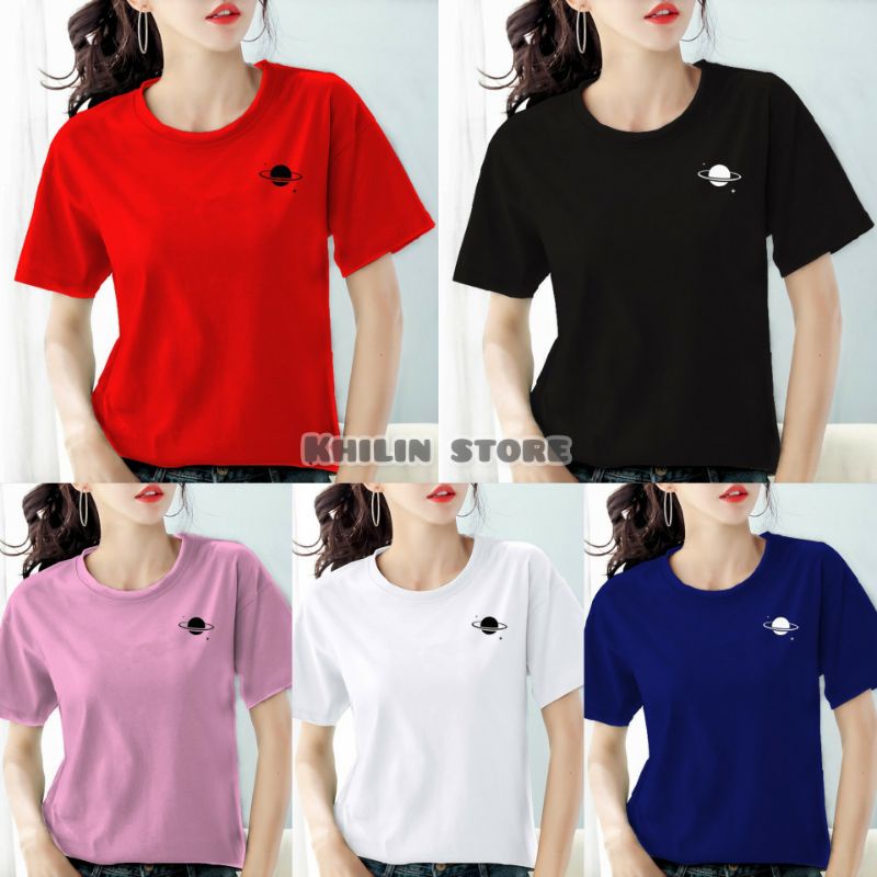 kaos wanita PLANET MINI atasan wanita distro baju kaos lengan pendek perempuan fashion cotton combed