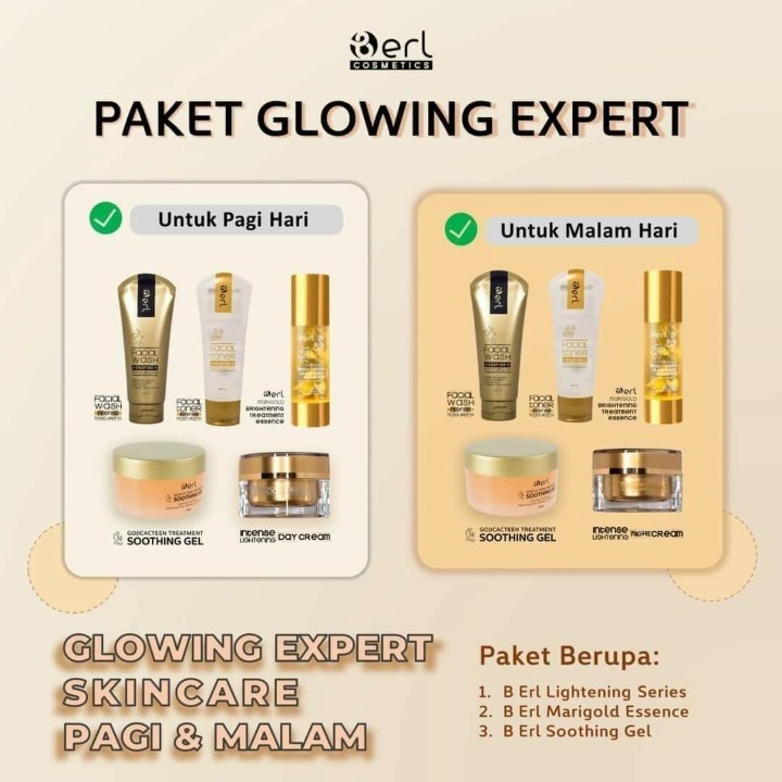 Paket Glowing Expert B erl Cosmetics / Perawatan Wajah / Skincare