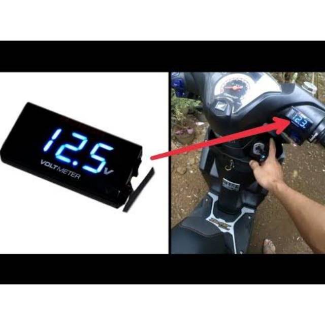 Voltmeter Volt Meter Led Aki ACCU Motor Digital Waterproof Universal