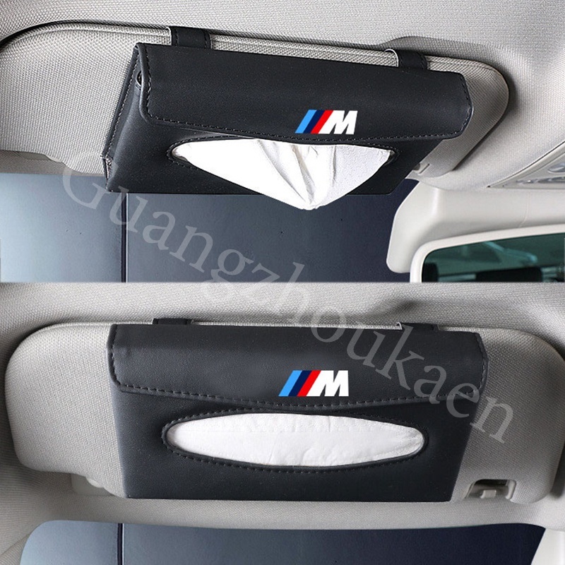 Kotak Tisu Bahan Kulit Warna Merah Hitam Untuk Sun Visor Mobil BMW M   E30 E34 E36 E46 E90 F10 F30 M3