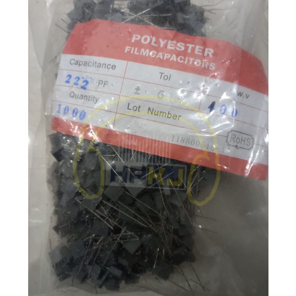 KAPASITOR MKM 222pF 0.222nF Mkm 222 pF 100v Mkm 222pF