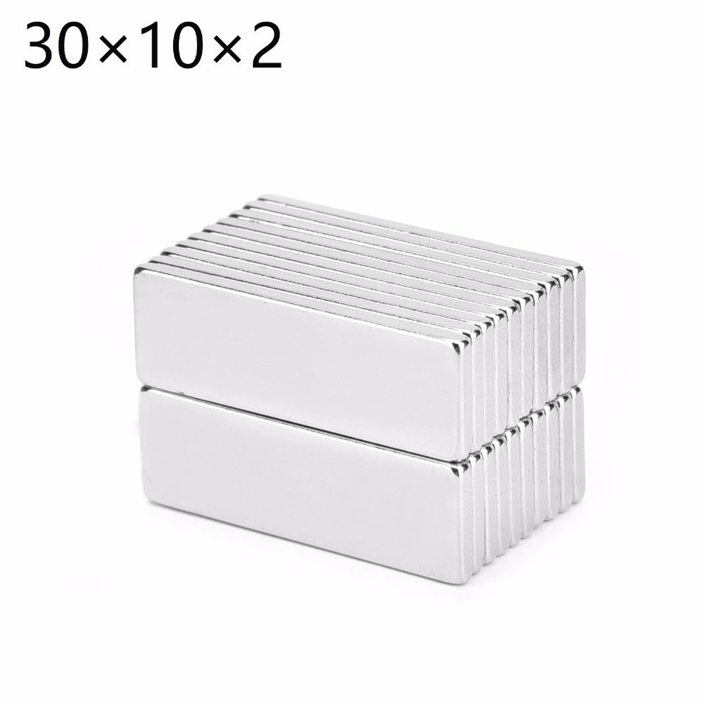 Super Strong Large Ndfeb Magnetic Neodymium N50 30x10x2 mm ISI 5Pcs