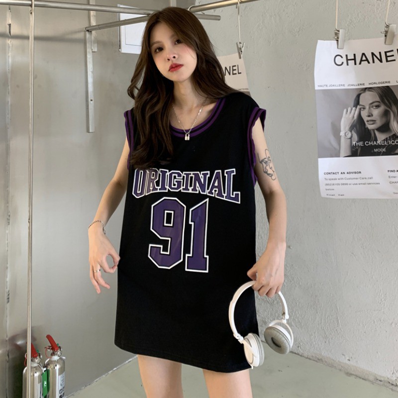 Baru Panjang LonggarbfBola Kasual Seragam Siswa Rompi Tanpa Lengan RompiTKaos Wanita