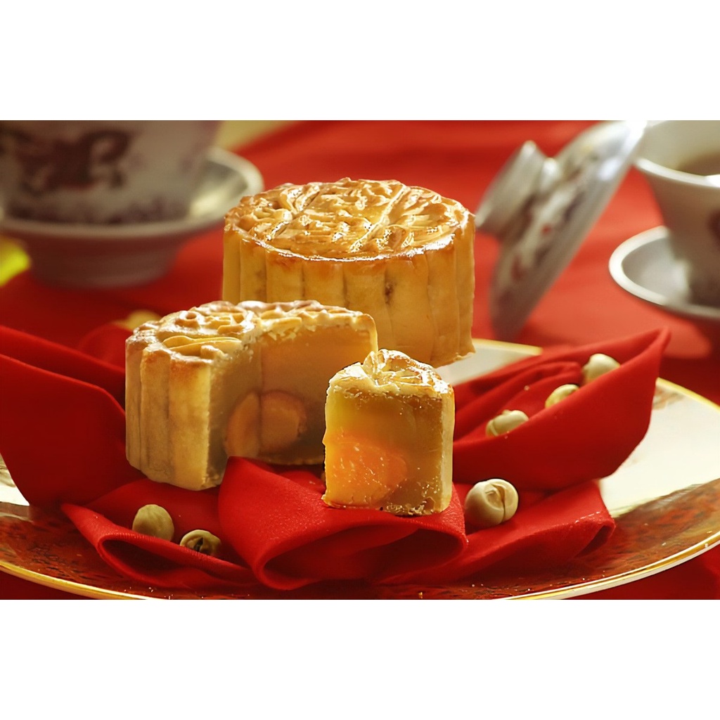 

2 Pcs Kue Bulan + TELOR ASIN Mooncake Egg Yolk Tausa Durian Lienyung Santun Moon cake Seng Hap Chiong