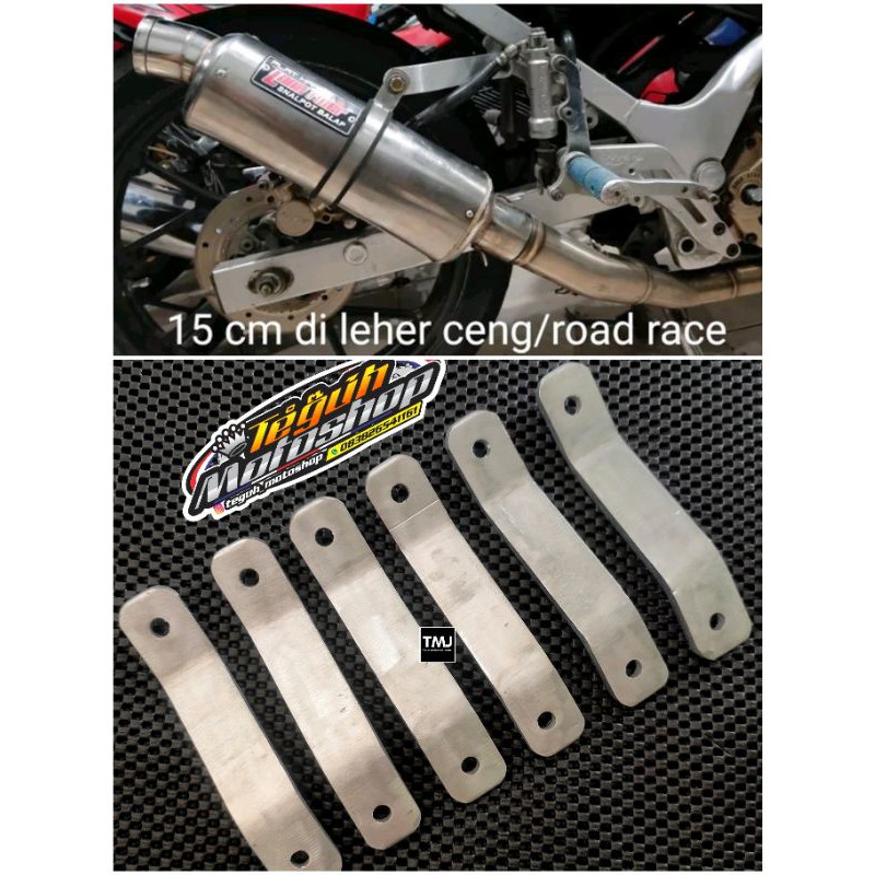 Breket gantungan knalpot dural dudukan knalpot plat dural duralium breket knalpot 15CM dan 20CM klem