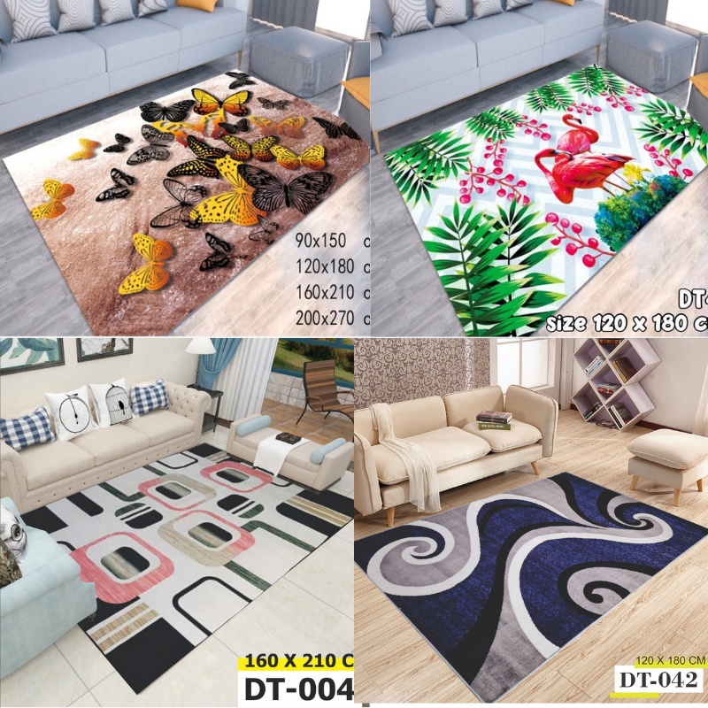 [BISA COD] Promo Karpet  Karpet Eropa Permadani Anti Slip 120 x 180CM Bahan Halus Lembut [Karpet Per