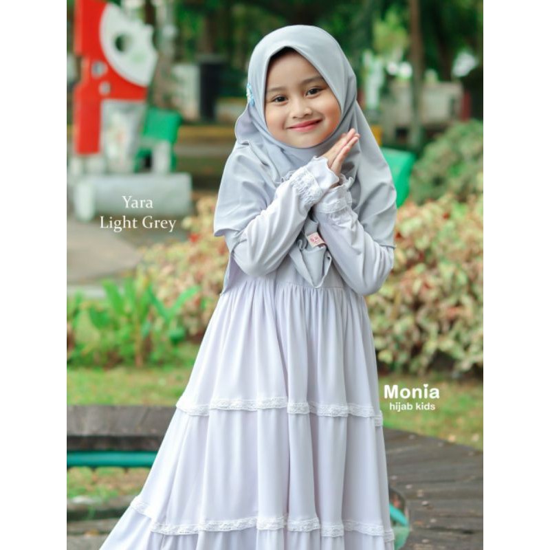 Monia Yara Hijab Light Grey  MLXL| hijab terlaris