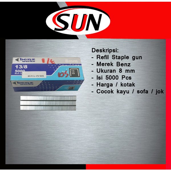 

Dijual Refil Isi Stapler staples Gun 8 mm isi 5000 pcs Per Kotak jok motor Limited