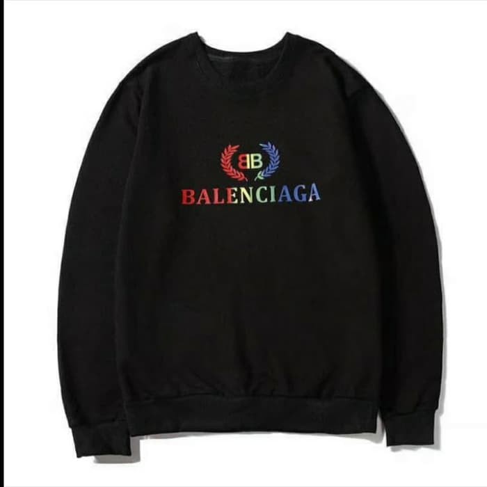 JAKET SWEATER NON KUPLUK BALENCIAGA RAINBOW GRADASI KATUN FLEECE HS-29