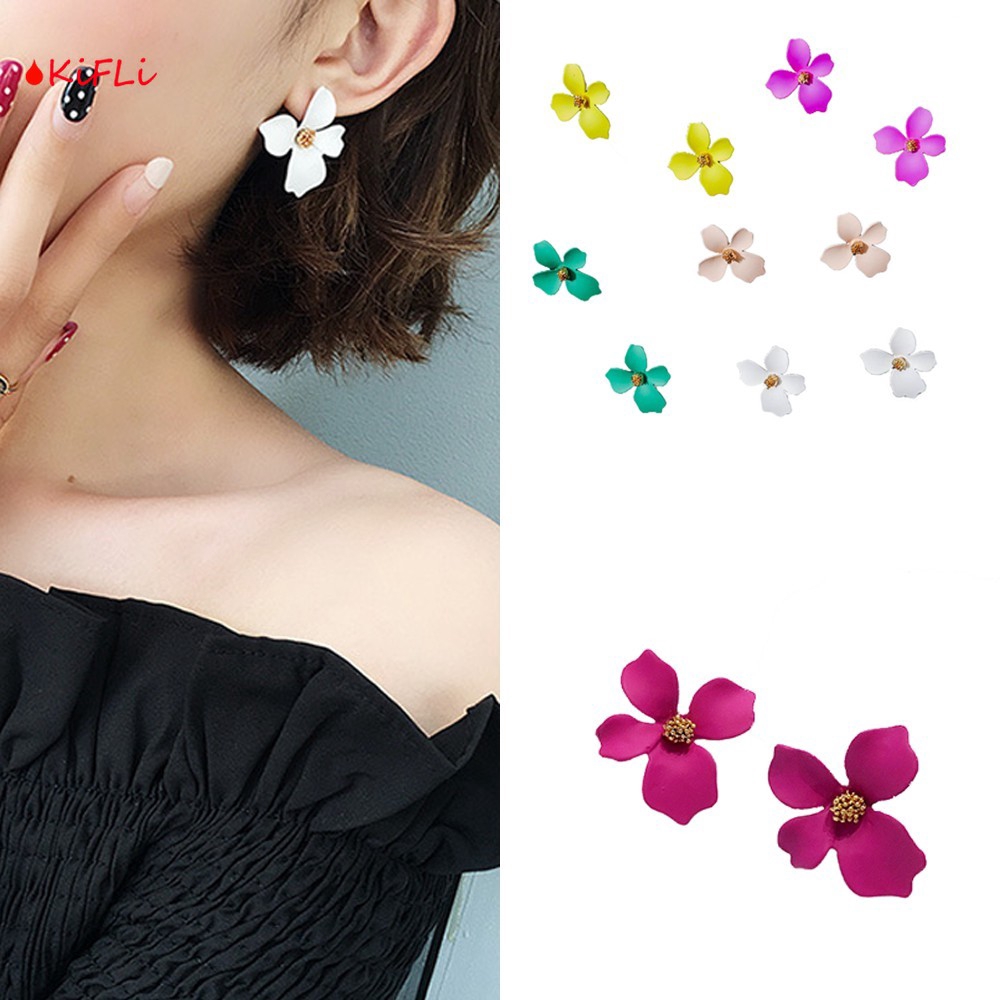 Anting Bunga Permen,Warna Manis / Statement Earrings,Candy Color Flower Sweet Ear Studs