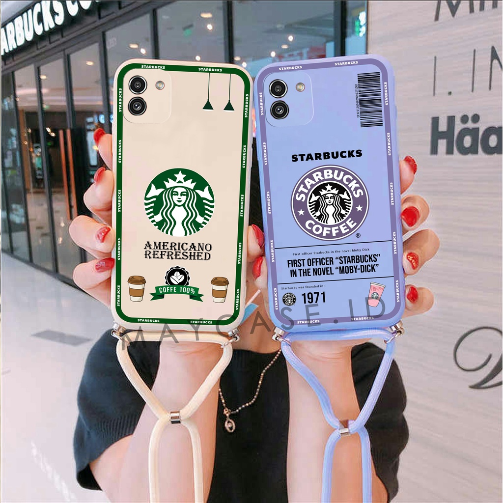 Softcase Macaron Motif Drink Free Tali Sling Samsung A03 A03S A03 Core A02 A02S A10 M10 A20 A30 A20S
