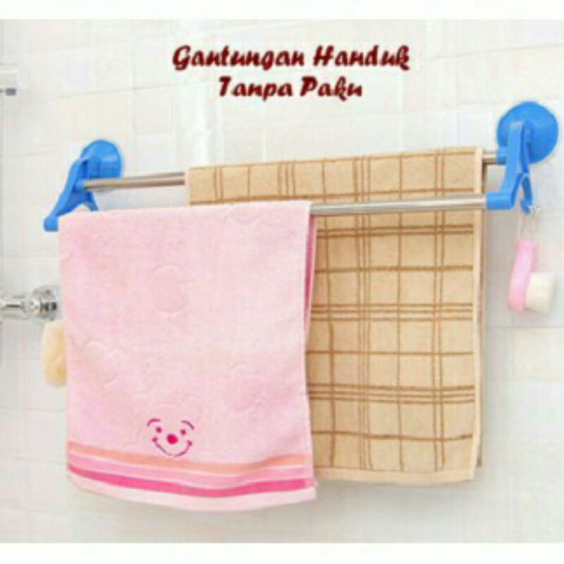 ⭐ Jendela Kosmetik ⭐ Mobile Towel Rak / Rak Jemuran Handuk / Gatungan Handuk Tanpa Paku / Tempat Gantung Handuk