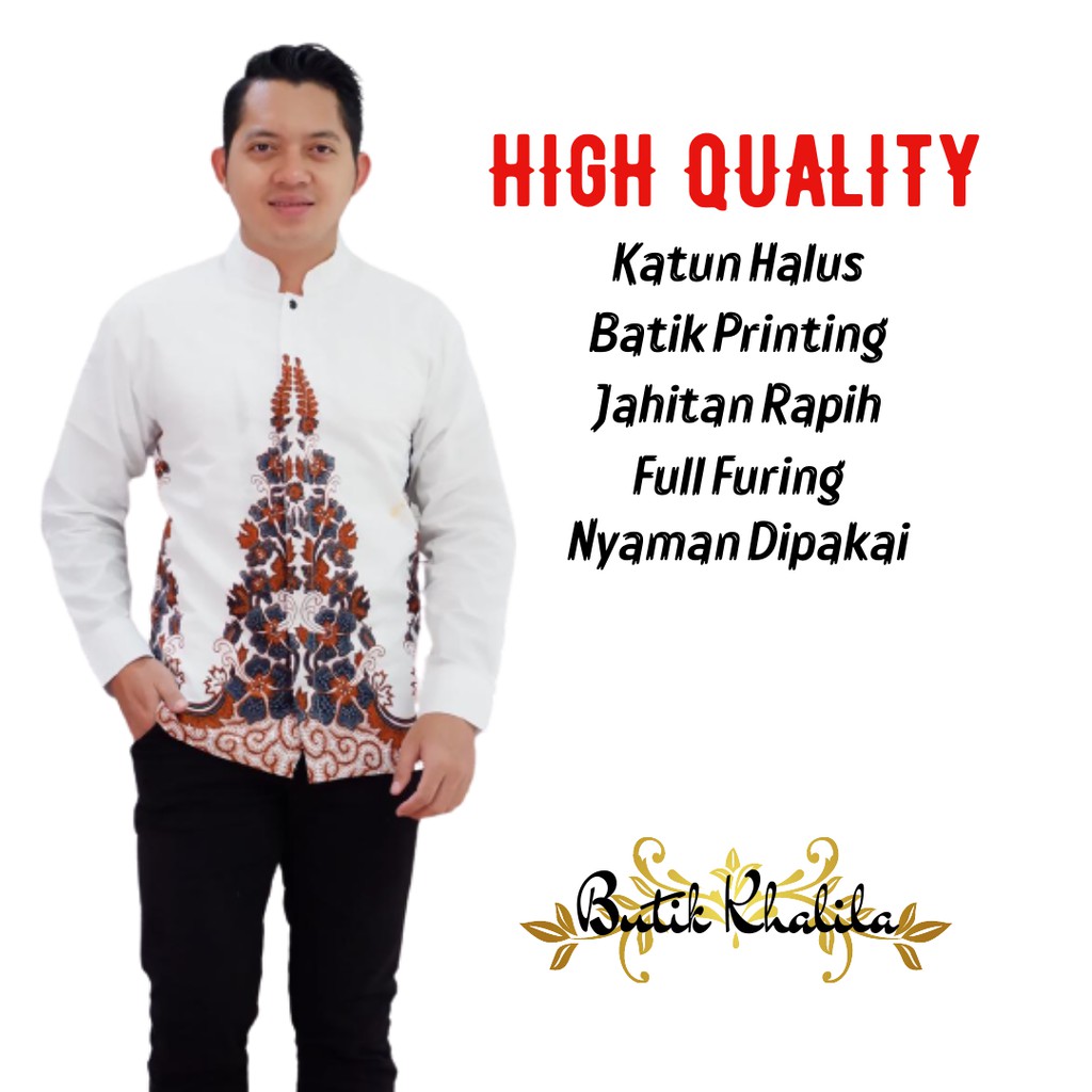 KOKO BATIK PRIA BKK001 Atasan batik pria bahan katun halus primisima baju koko furing