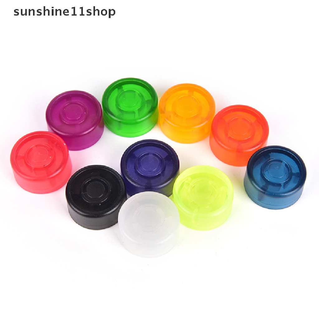 Sho 10pcs Footswitch Topper Bahan Plastik Warna Acak Untuk Pedal Efek Gitar