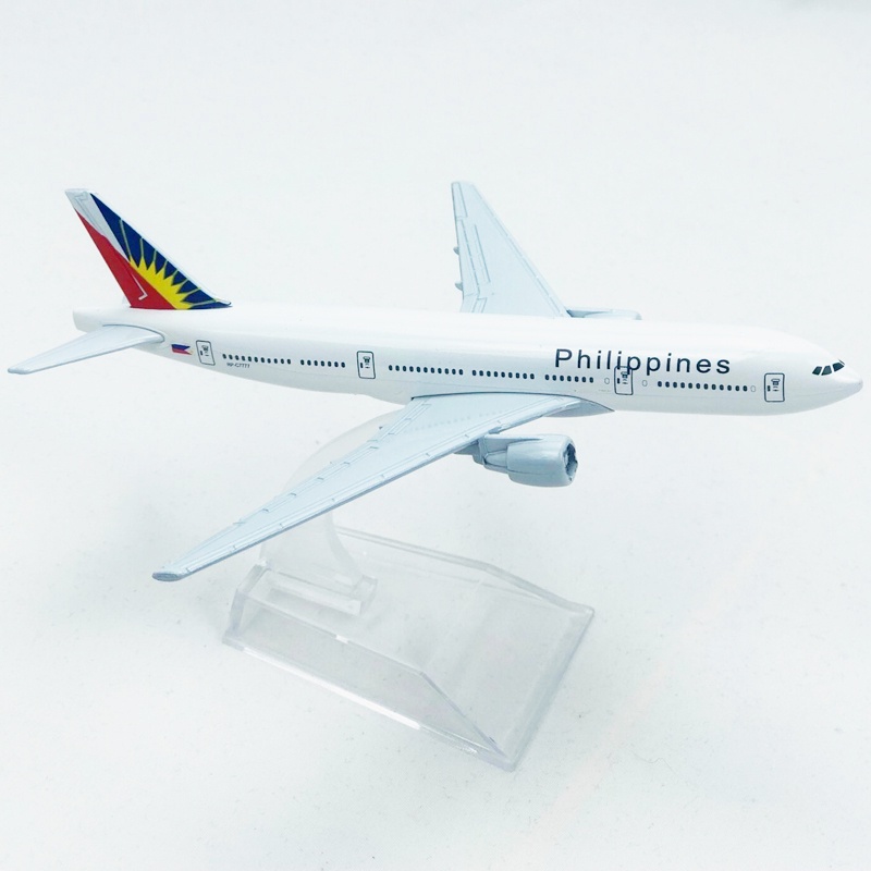 Mainan Model Pesawat Terbang Philippine Airlines Boeing 777 Bahan Alloy Diecast B777 Ukuran 16CM Dengan Stand Display