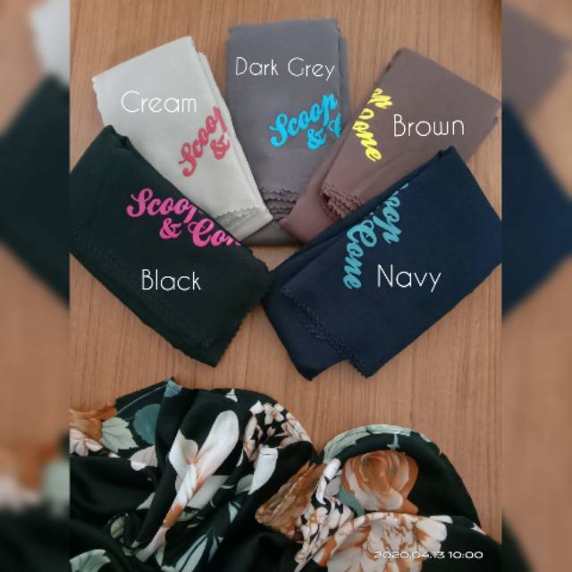 Hijab Monel Puff Series / Voal ScoopandCone Polos / Sablon Tebal