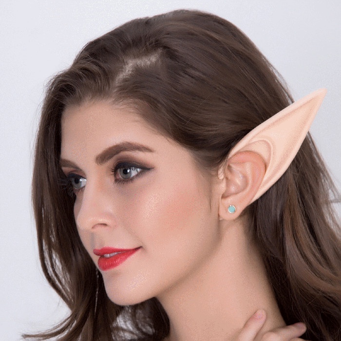 EEJ ear latex model jepit panjang 12 cm cosplay kuping telinga mainan prank