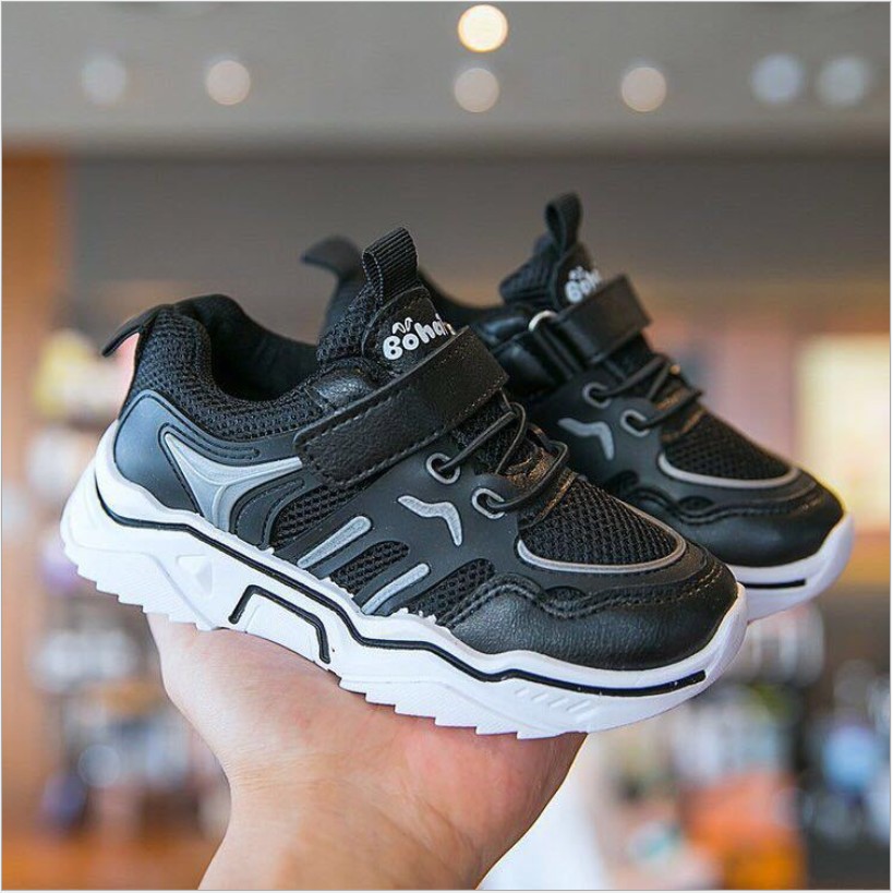 littlekiddoss SH2128 Sepatu Sneakers Anak Import Sepatu Anak Fullcolor Hitam SIZE 21