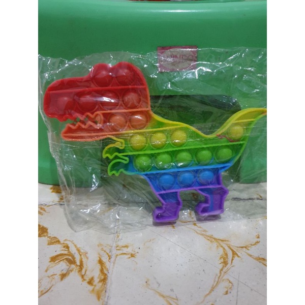 POP IT Rainbow Murah Mainan Pop it Tiktok-Dino Rainbow