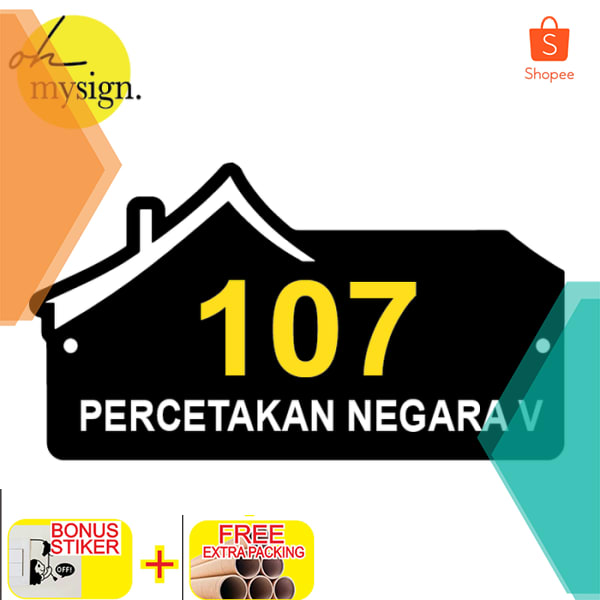 

NOMOR RUMAH 30X16 CM ACRYLIC TIMBUL CAKEP Keren