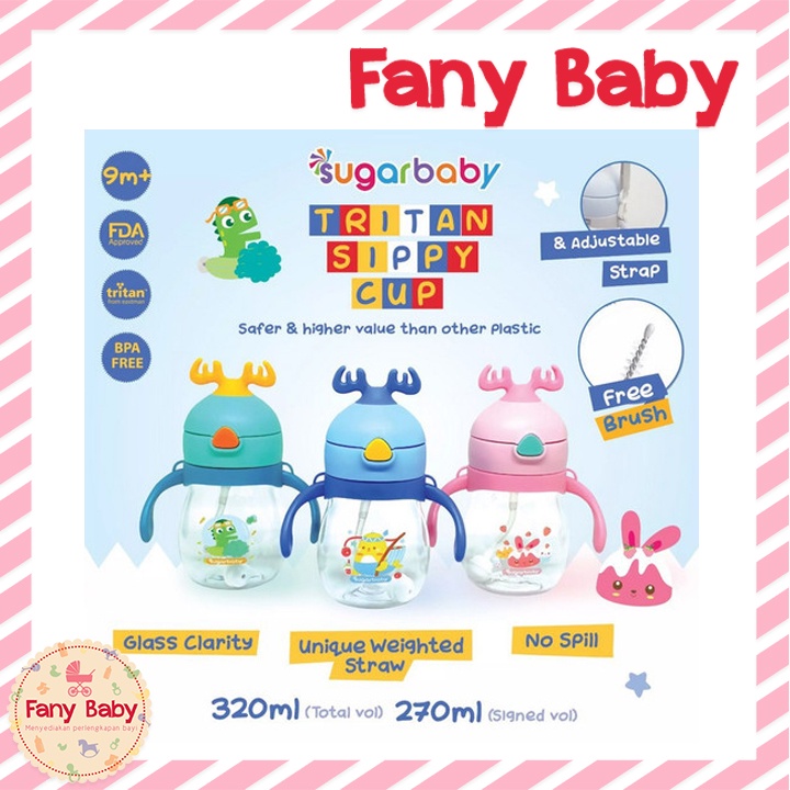 SUGAR BABY TRITAN SIPPY CUP 9M+270ML [ TOTAL VOL :320ML ]