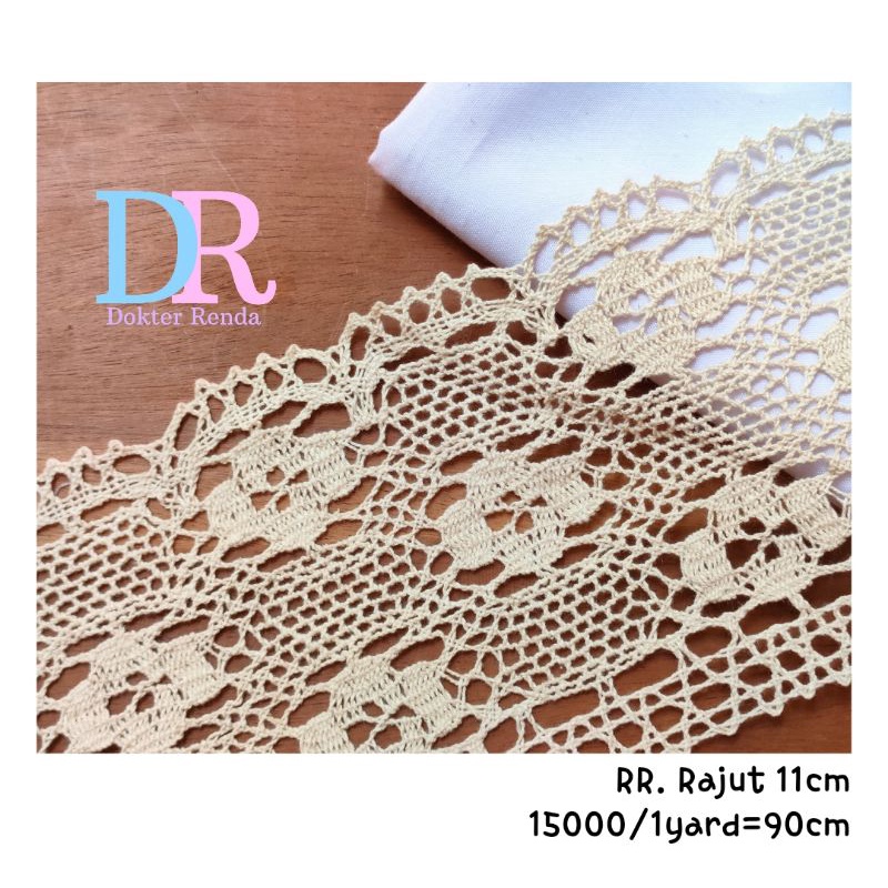 renda rajut 11cm cream