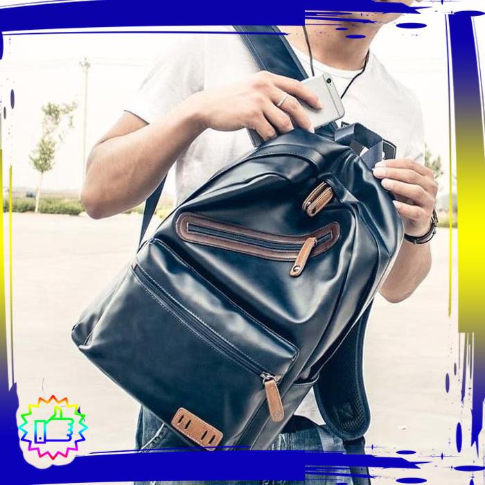Tas Ransel Kulit Pria Backpack Pria Tas Kulit Pria (Retro) Barang Original