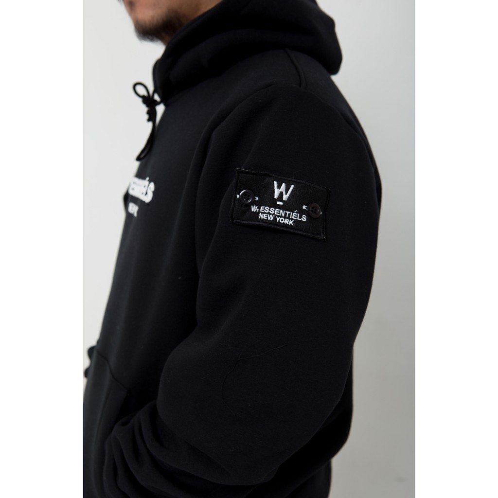 W Essentiels Jaket Ecume Oversize Hoodie Noir Black Essentiels Indonesia