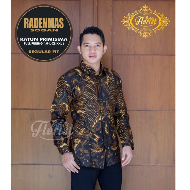 Kemeja Batik Pria RADENMAS SOGAN FULL FURING Katun Primisima Ori Solo