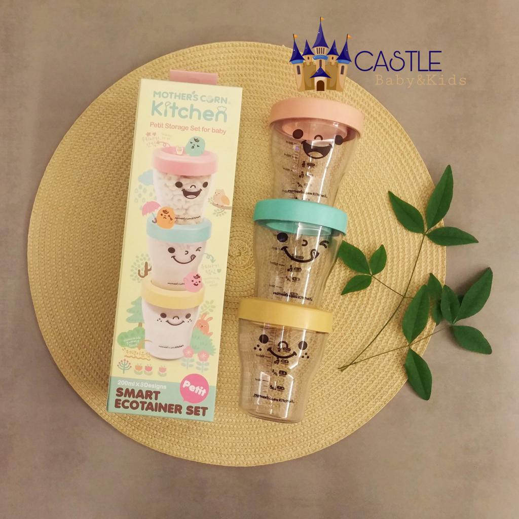 Castle - Mothers Corn Petit Smart Ecotainer Set - Tempat Penyimpanan MPasi Cemilan Bayi - Tempat Makan MPasi