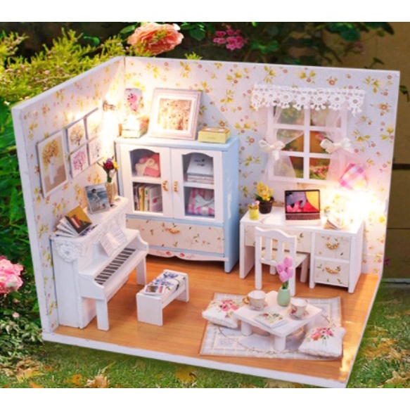 DIY Miniatur Rumah Furniture - Dollhouse Wooden Miniature - Miniatur Ruangan - M011