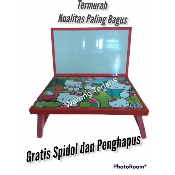 Meja Belajar plus papan tulis Lipat Karakter Anak Minimalis gratis spidol dan penghapus Murah Berkwalitas