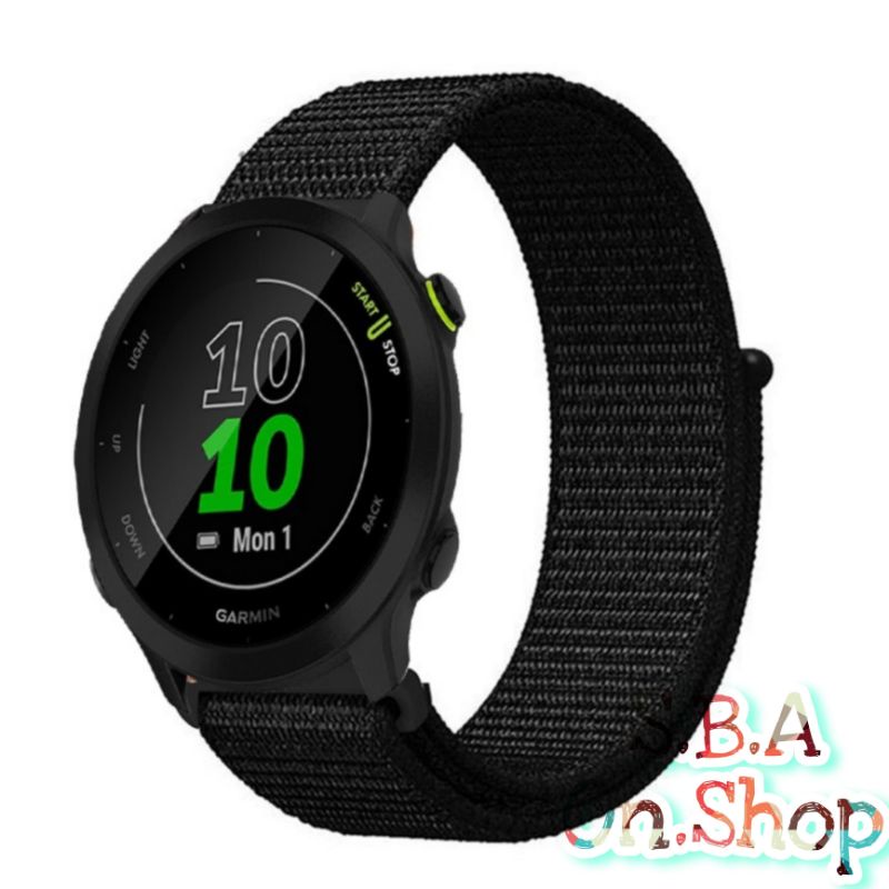 Nilon Nylon Loop  Strap Watch Band Tali Jam Tangan Garmin Forerunner 55 F55 165 245 645 Music Non Mu