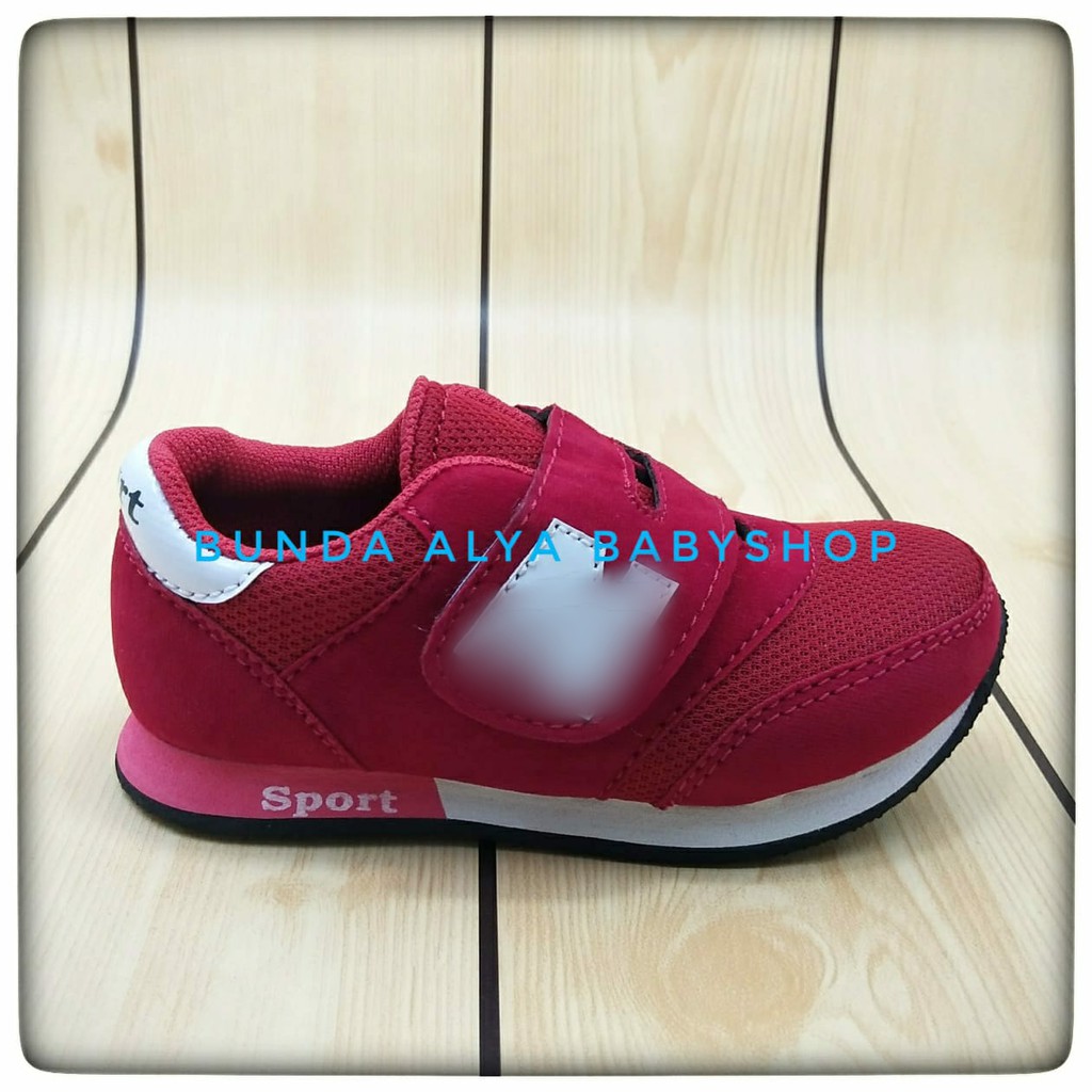 Sepatu Anak Laki Laki Usia 4 - 6 Tahun MERAH Sneakers - Sepatu Anak Sport Cowok Cewek Alas Anti Licin Size 28 - 31