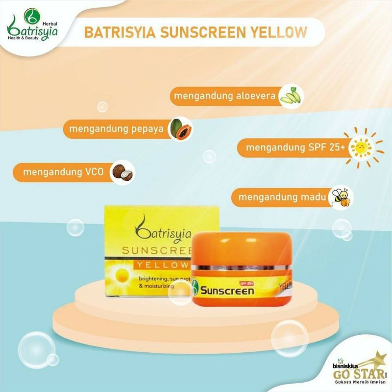 ( BISA COD ) SUNSCREEN BATRISYIA HERBAL/  BATRISYIA SUNSCREEN PEACH/YELLOW