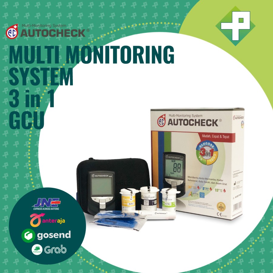 Alat Autocheck GCU 3in1 / Alat Cek Gula, Kolesterol, Asam Urat