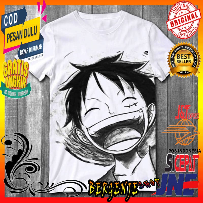 F3 LUFFI ONE PIECE/ KAOS DISTRO PRIA