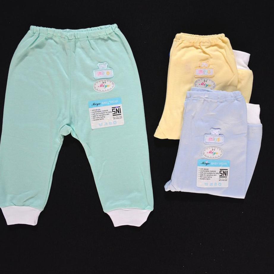 Harga Bersahabat.. LIBBY / MIYO 3 Pcs Celana Panjang 0-3 / 3-6M POLOS Pampers Bayi/Baby Warna