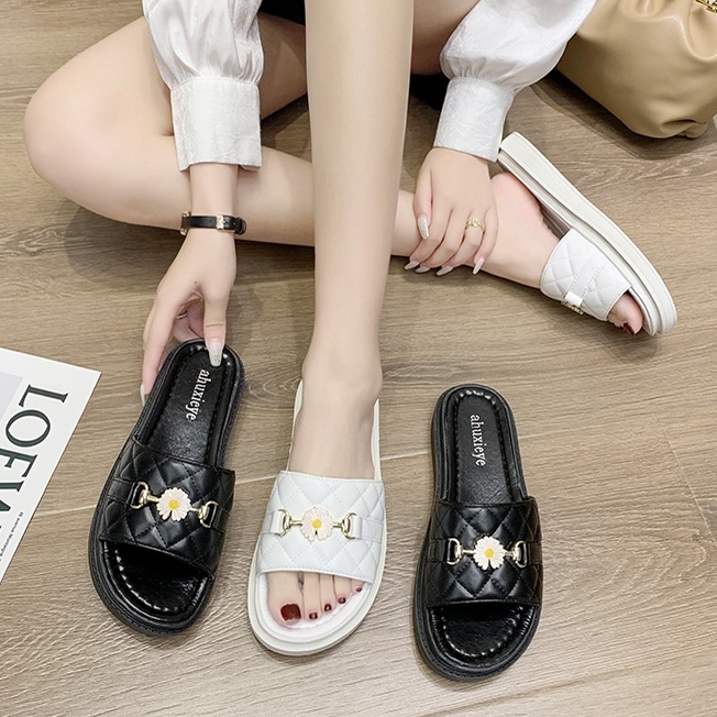 cind 5104, sandal flat wanita import fashion sandal slip on cantik dan terlaris keren terkiniian