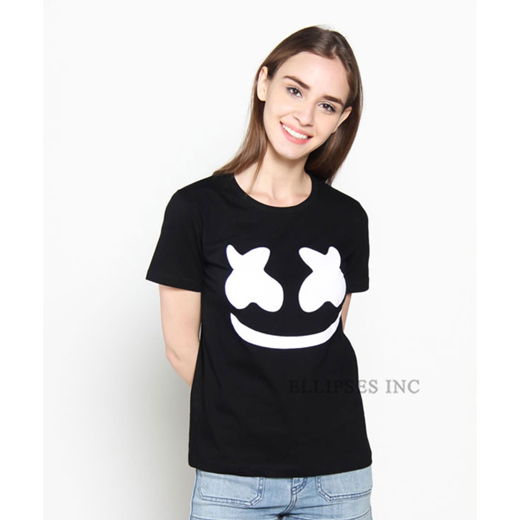 ELLIPSESINC Kaos Wanita Lengan Pendek Marshmello